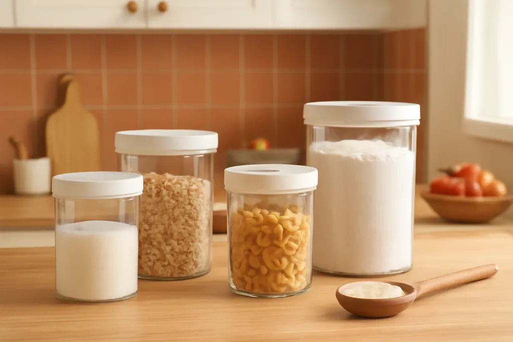 Photo illustrating airtight canister sizing guide