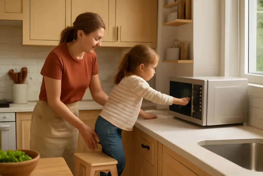 A second photo showing a related step or detail for childproof a kitchen