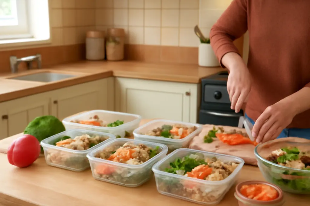 A second photo showing a related step or detail for how to meal prep for a week