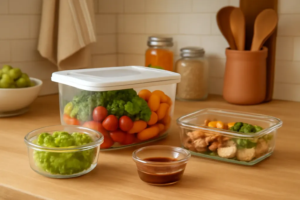 Photo illustrating reduce food waste storage