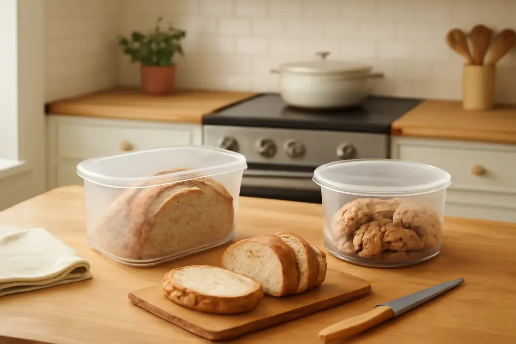 Photo illustrating how to store baked goods