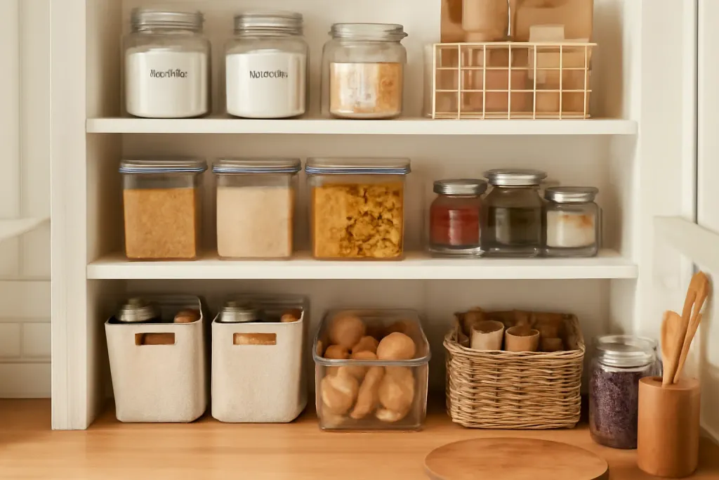 Photo illustrating pantry organization systems