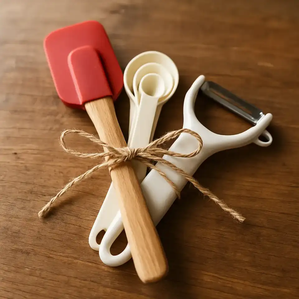 AI-generated editorial product photograph (not the exact linked listing) of kitchen gadget gift bundle